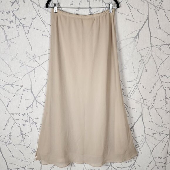 Joseph Ribkoff VTG Beige Floral Beaded Pull On Fairy Maxi Skirt - Picture 5 of 9